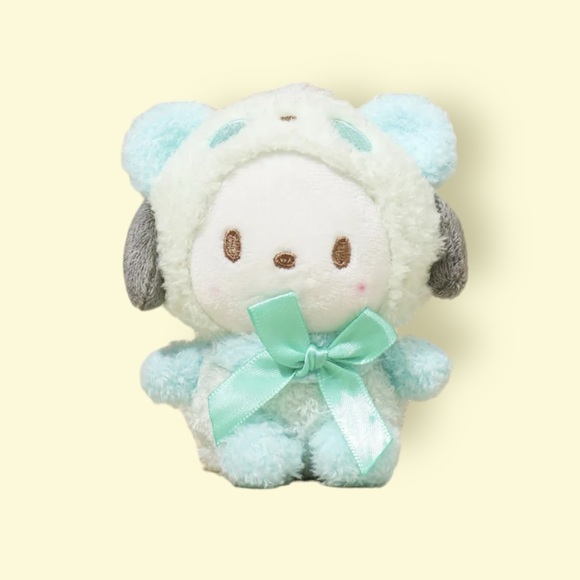 Pochacco Baby Blue Panda Suit Plush Sanrio Keychain - Picture 4 of 4